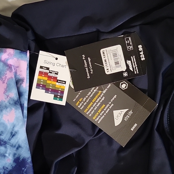 Extended zipper pull full coverage swim suit - Picture 5 of 5